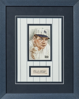 Babe Ruth Signed Cut In Framed Display (JSA)